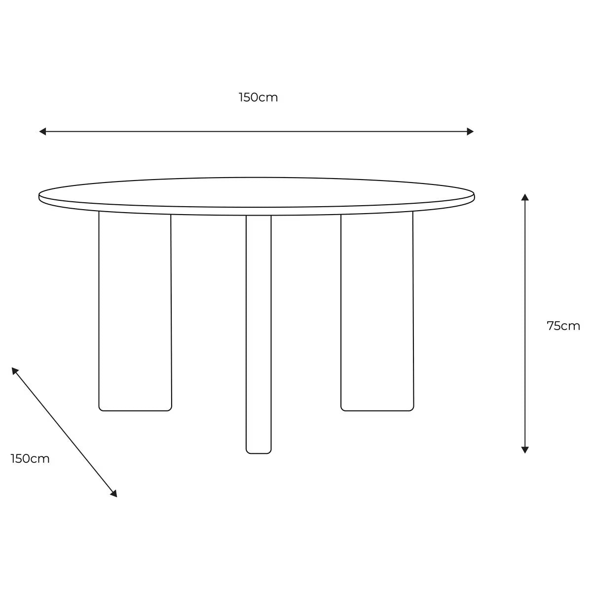 Gallery Borden Acacia round Dining Table, Seats 4