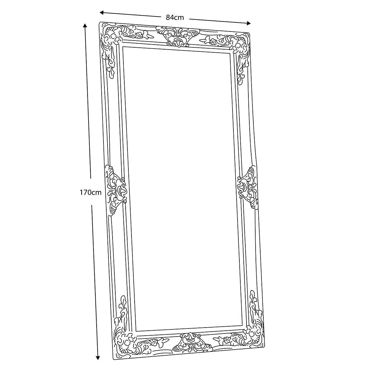 Gallery Hampshire Cream Leaner Mirror, 84 X 170Cm