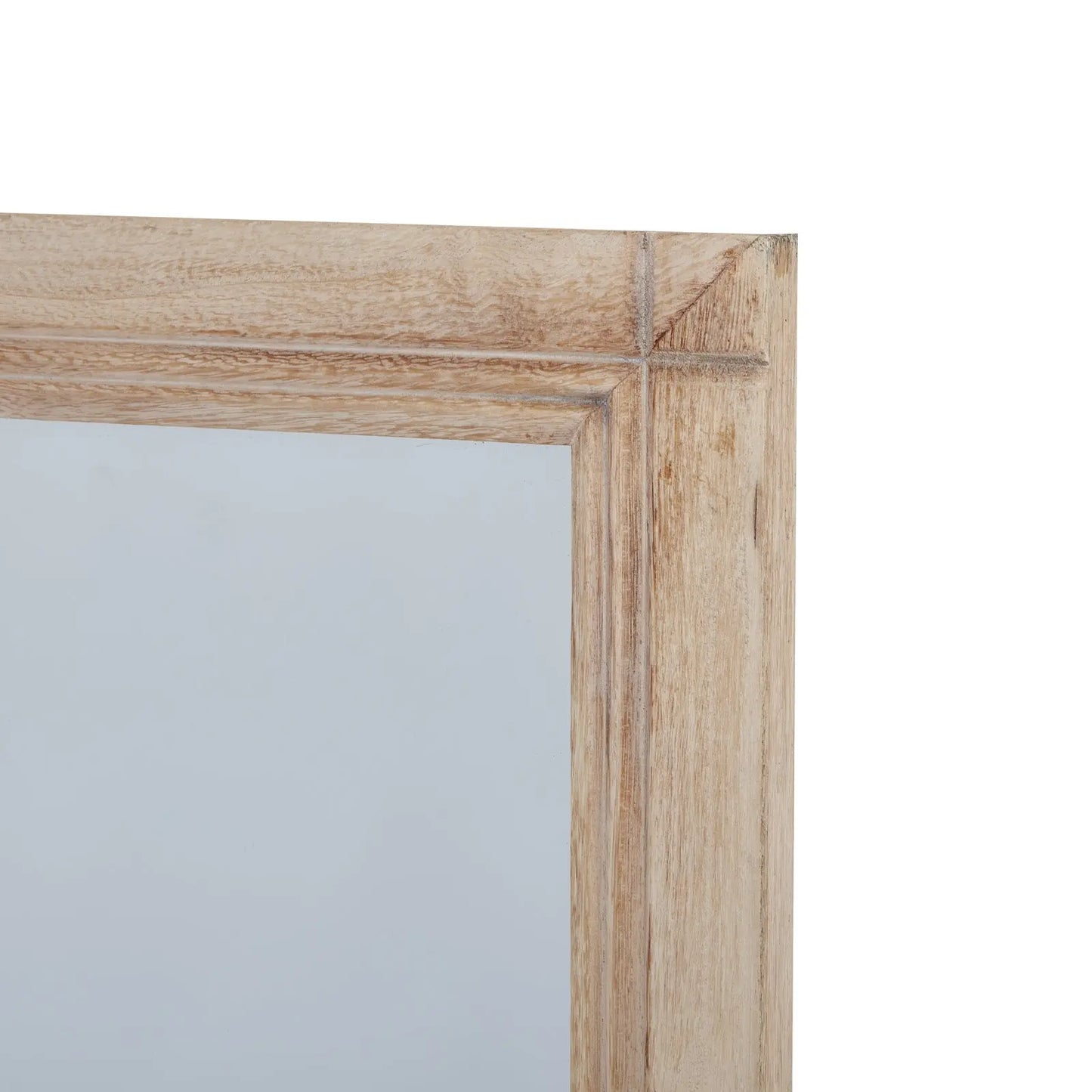 Wooden frame with glass on a white background