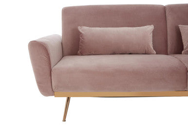 Hatton Pink Velvet Sofa Bed