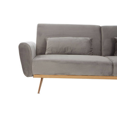 Hatton Grey Velvet Sofa Bed