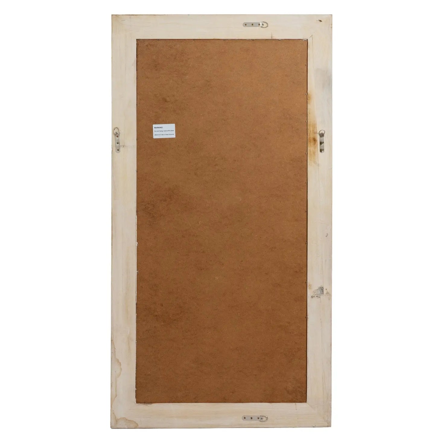 Wooden frame with a brown backer on a white background