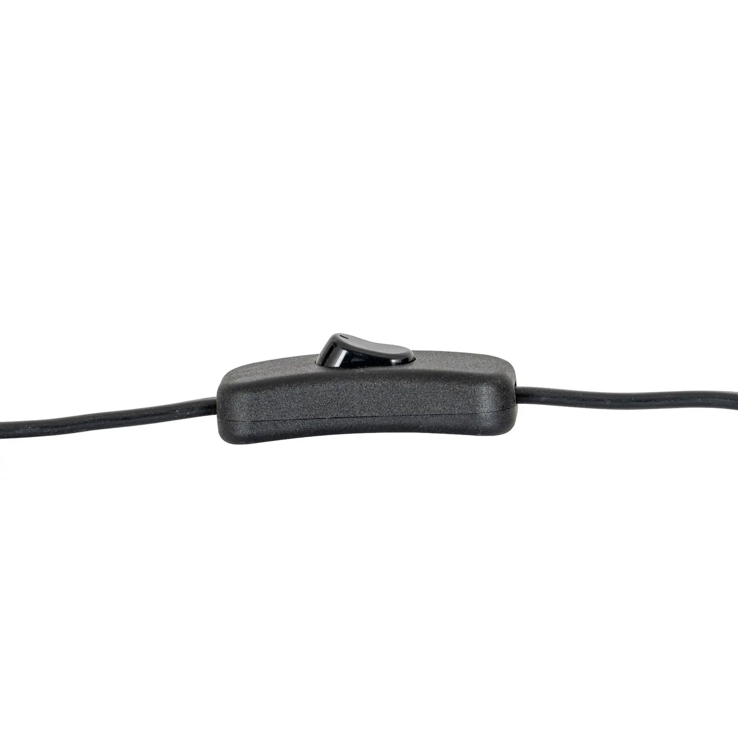 Black cord clip on a white background