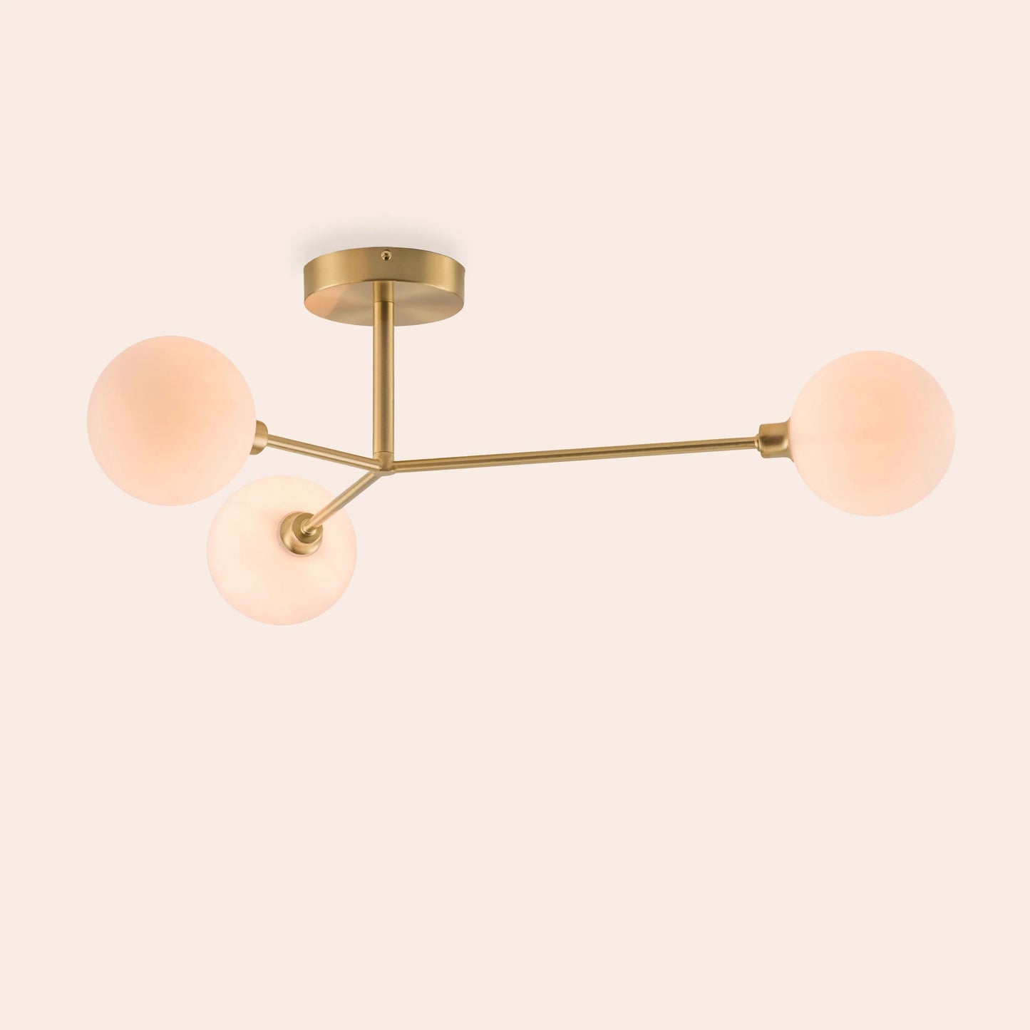 Brass 3 light flush ceiling light Flush Ceiling Light BlissVeranda