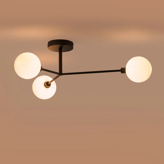 Charcoal grey 3 light flush ceiling light Flush Ceiling Light BlissVeranda
