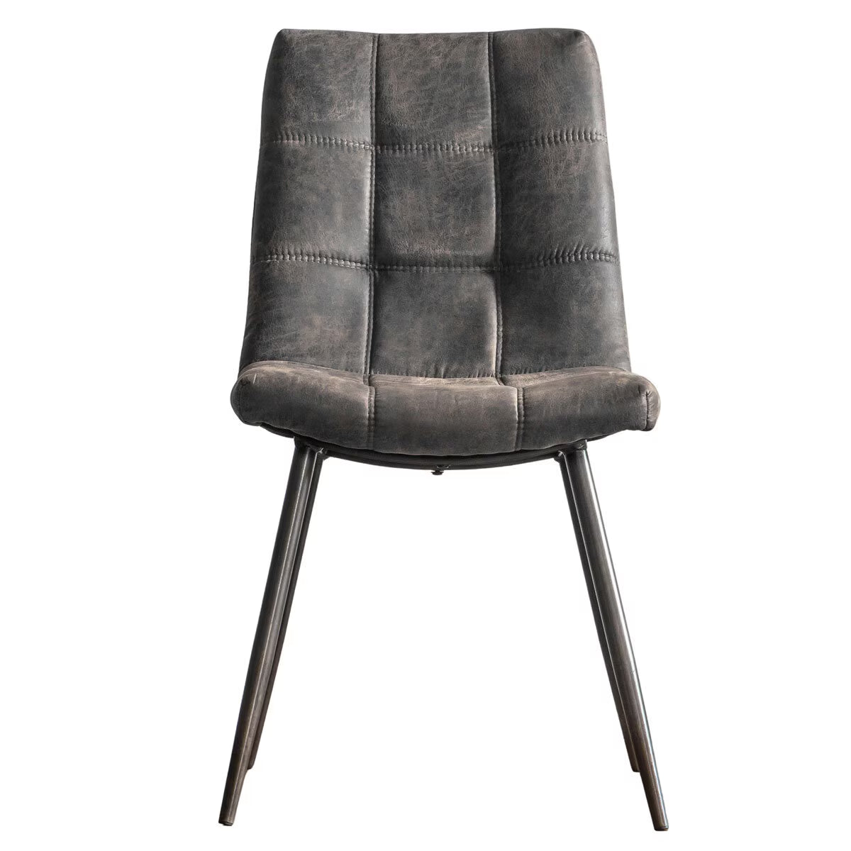 Stylish Darwin Grey Faux Leather Dining Chairs - Set of 2