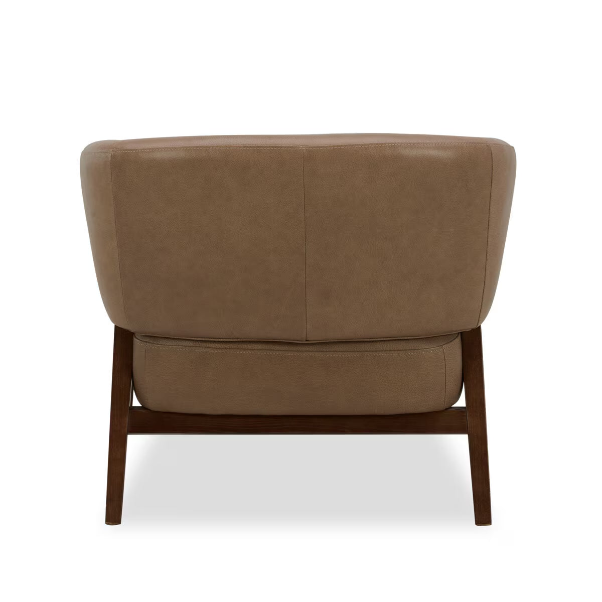 Aiden & Ivy Brown Leather Barrel Armchair