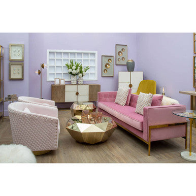 Rena 3 Seat Pink Sofa