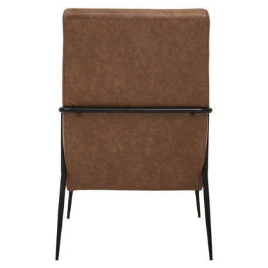 Hoxton Brown Leather Chair With Tapered Back.