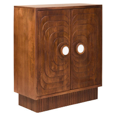 Sangar Two Door Mango Wood Carved Design Cabinet