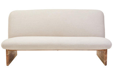 Parova Two Seater Linen Texture Armless Sofa With Wood Base