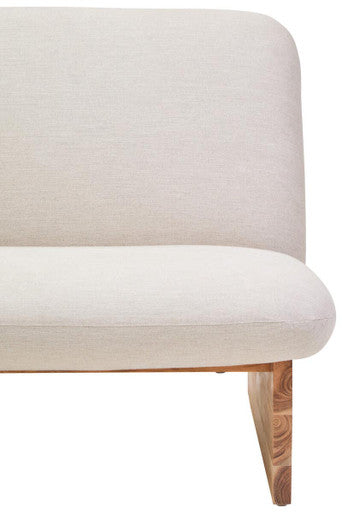 Parova Two Seater Linen Texture Armless Sofa With Wood Base
