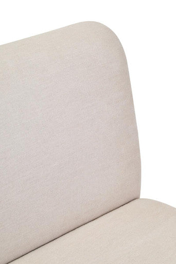 Parova Two Seater Linen Texture Armless Sofa With Wood Base