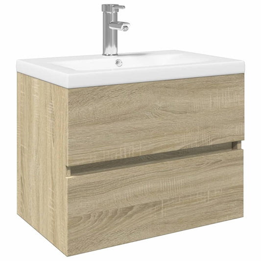 2 Piece Bathroom Furniture Set Ceramic and Engineered Wood