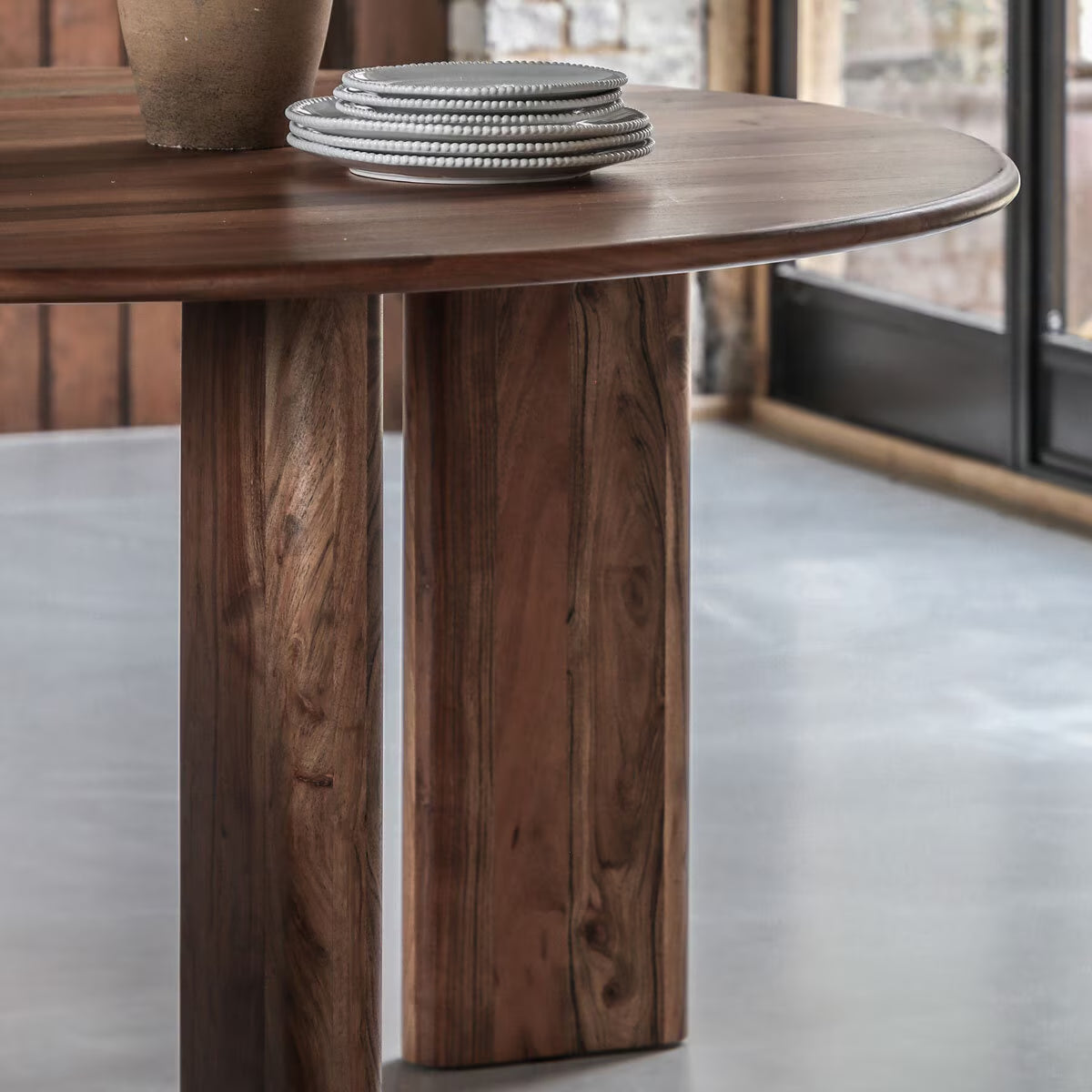 Gallery Borden Acacia round Dining Table, Seats 4