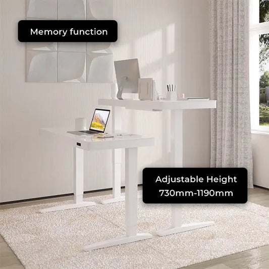 Smart Electric Height Adjustable Desk White (Glass Top) – Purus Life Purus Life