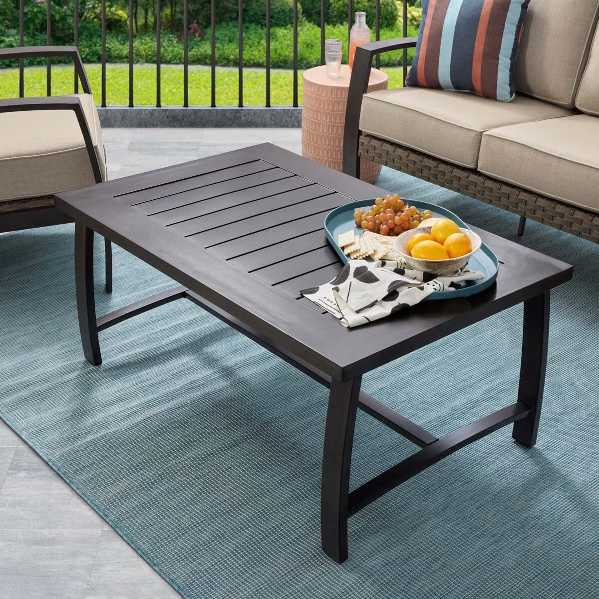 Luxury Agio Harper 4 Piece Woven Deep Seating Patio Set + Cover