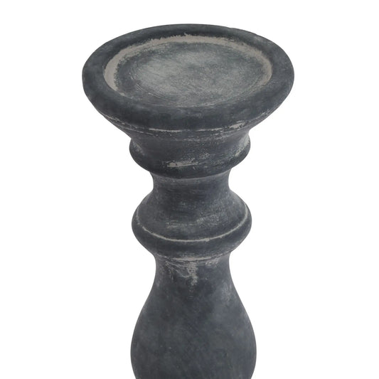 Black candle holder on a white background