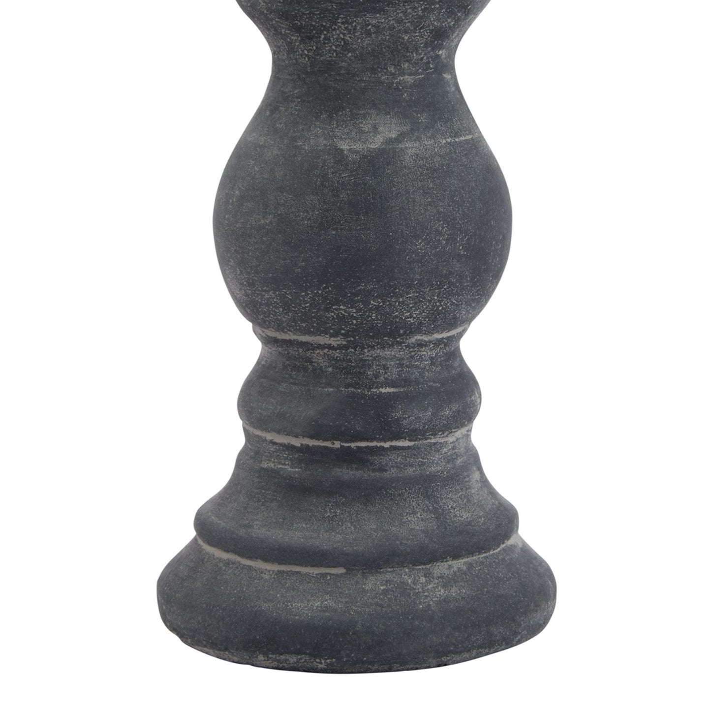 Dark gray stone pedestal on a white background