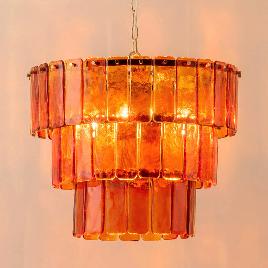 Amber large glass chandelier ceiling light Chandelier BlissVeranda