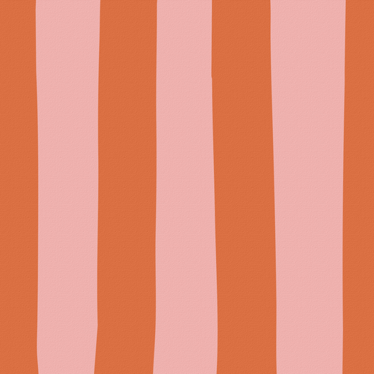 Blossom Pink & peel orange striped drum shade - BlissVeranda