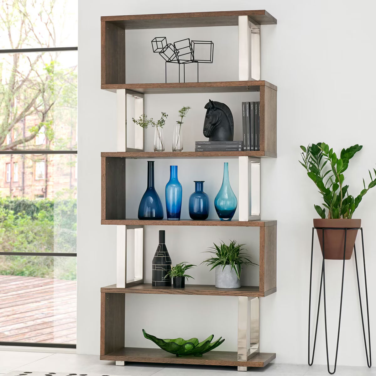 Modern Bentley Designs Tivoli Dark Oak Open Display Bookcase