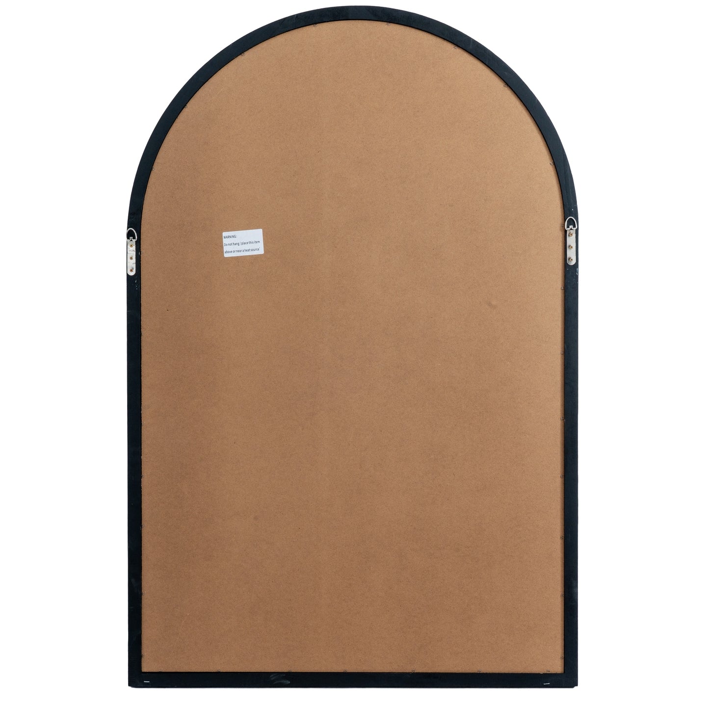 Brown cork bulletin board with a black frame on a white background