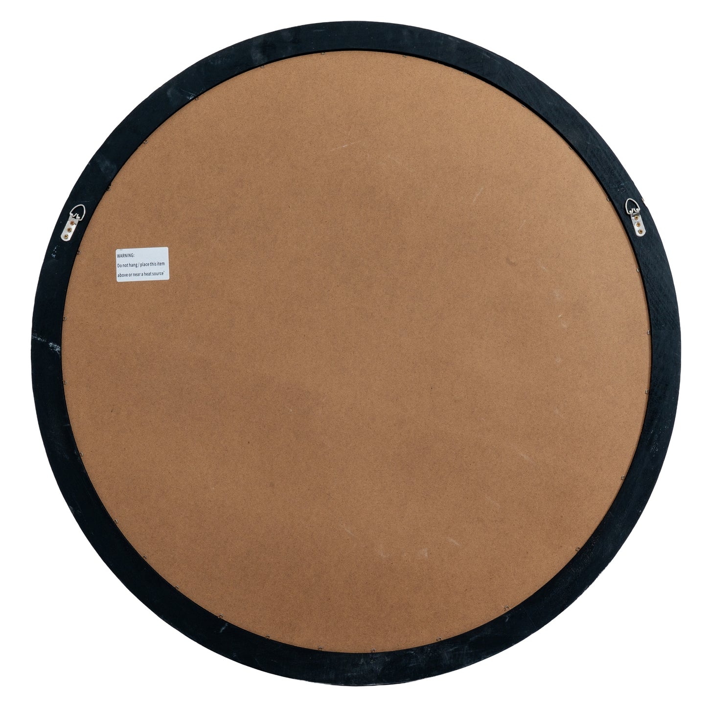 Round brown mat with black border on a white background