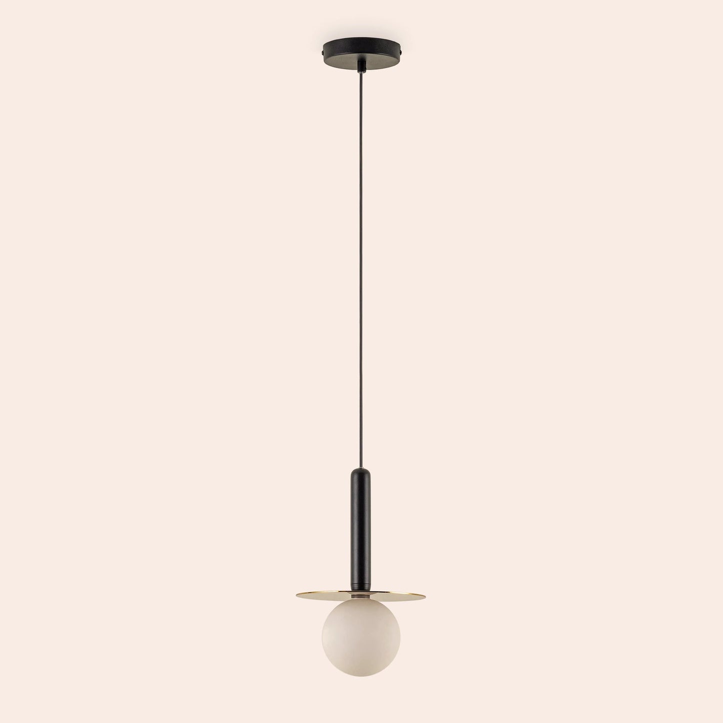 Charcoal grey disk pendant light - BlissVeranda
