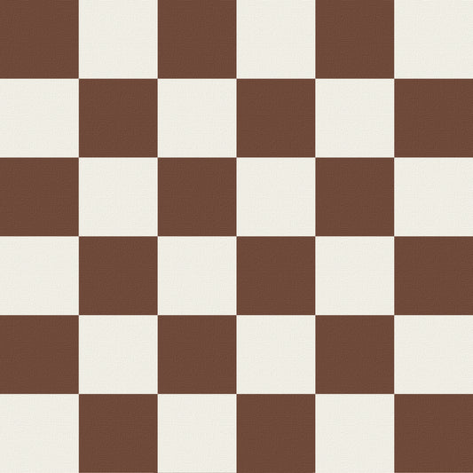 Bark brown check lined drum shade - BlissVeranda