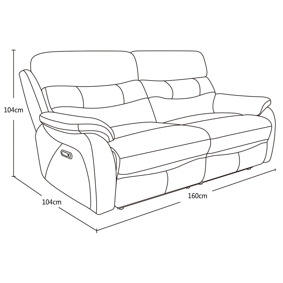 Luxury designer Fletcher Light Grey Leather Power Reclining 2 Seater Sofa with Power Headrest