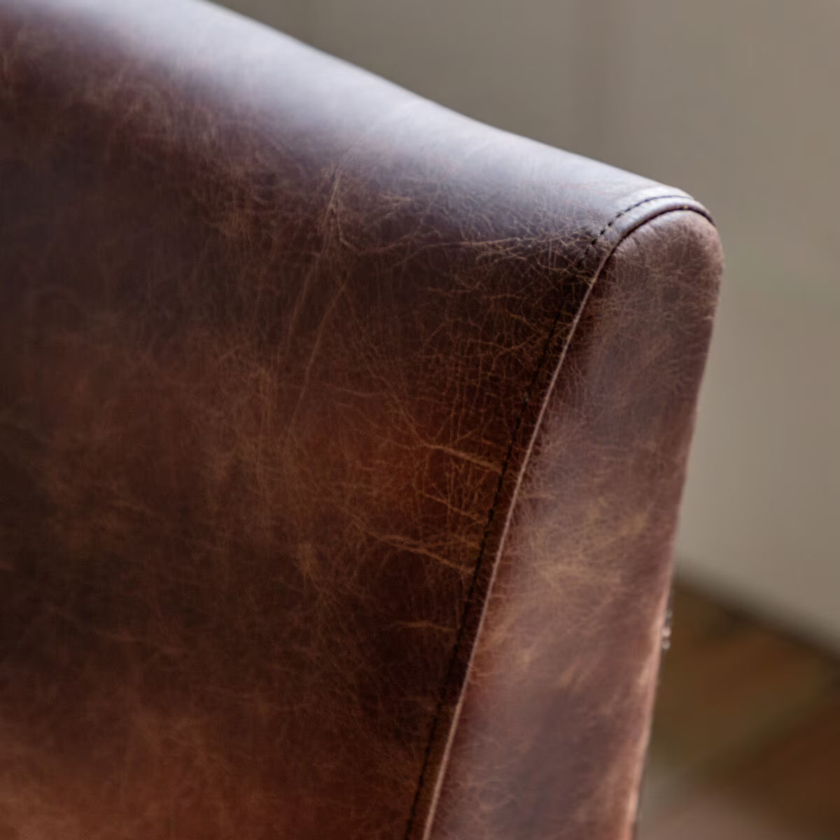 Gallery Neyland Brown Leather 2 Seater Sofa back