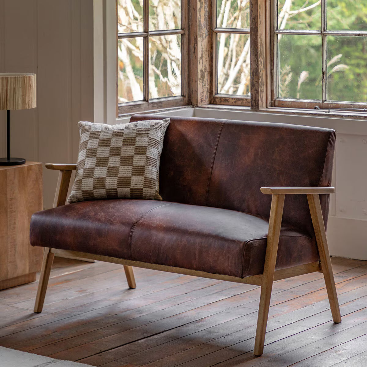 Gallery Neyland Brown Leather 2 Seater Sofa_comfort