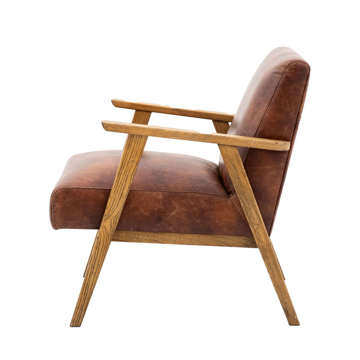Gallery Neyland Brown Leather Armchair - quality