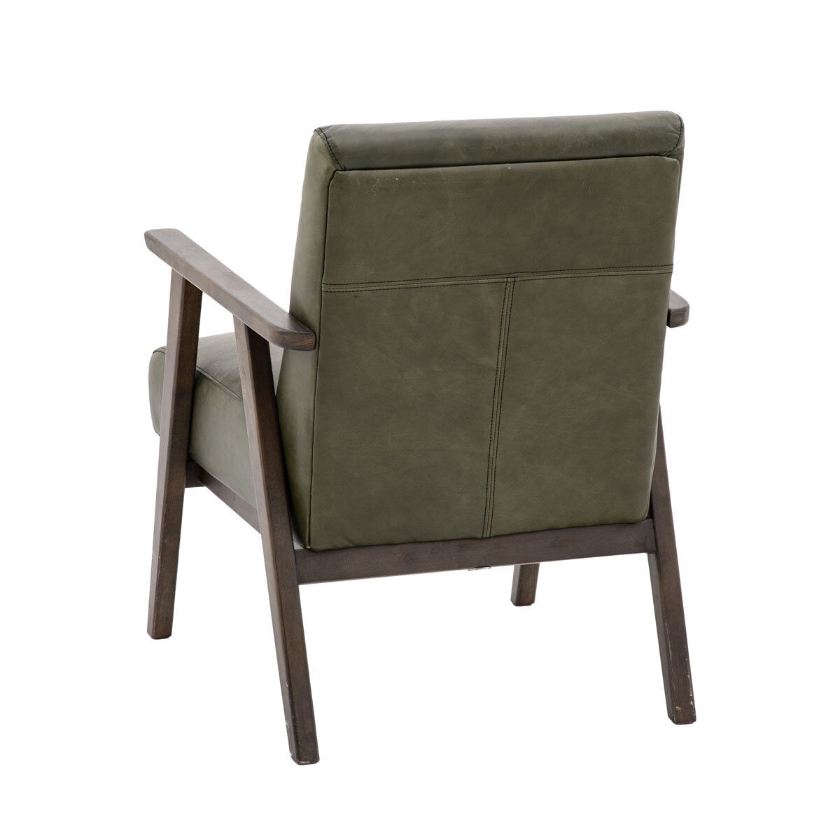 Gallery Neyland Green Leather Armchair_great value