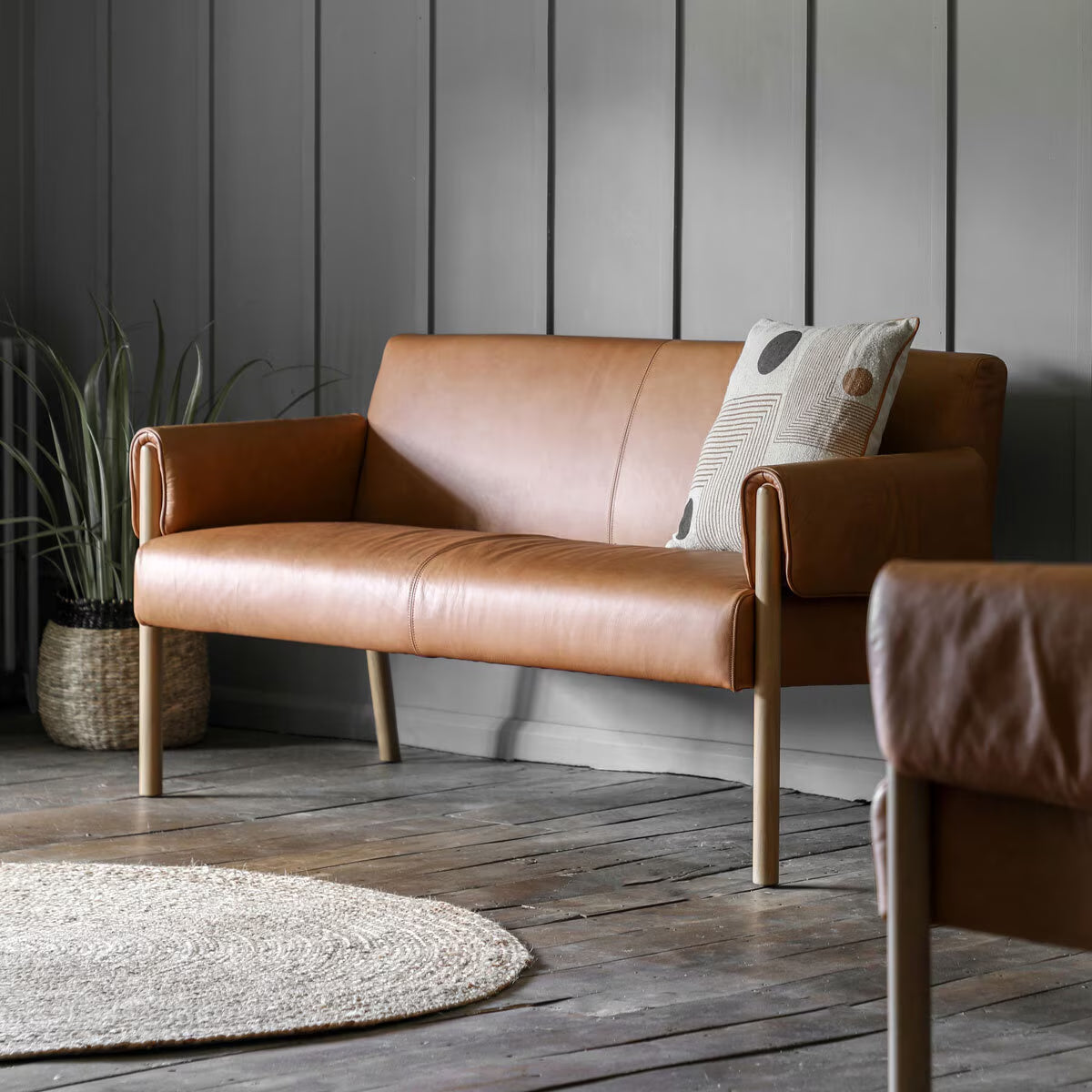 Luxury Gallery Stratford Brown Leather 2 Seater Sofa