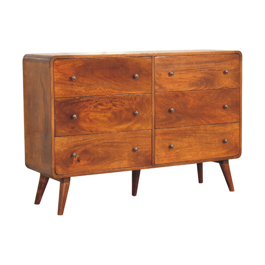 Handcrafted Large Curved Chestnut Chest