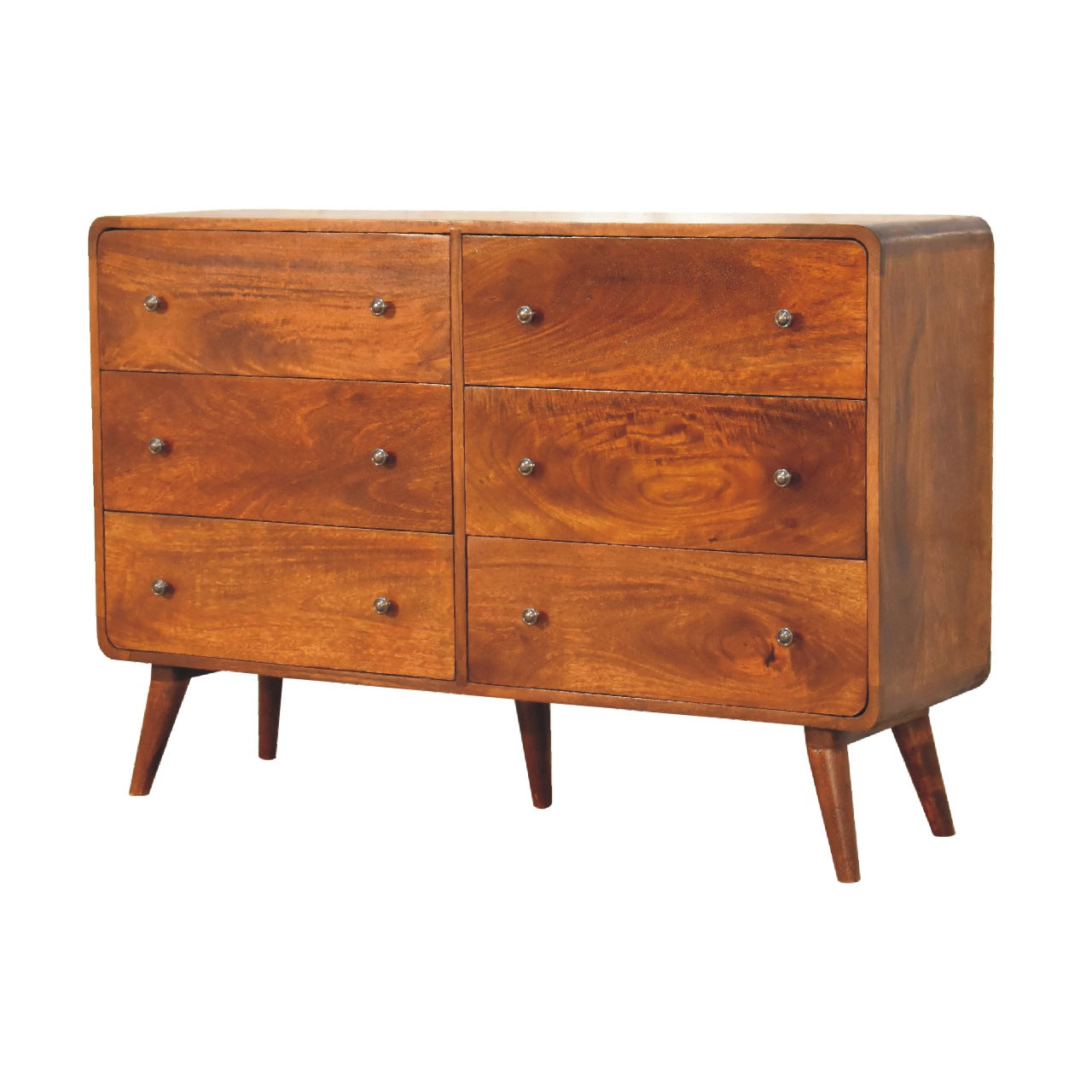 Handcrafted Large Curved Chestnut Chest