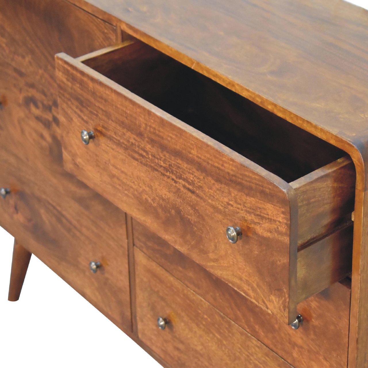 Handcrafted Large Curved Chestnut Chest