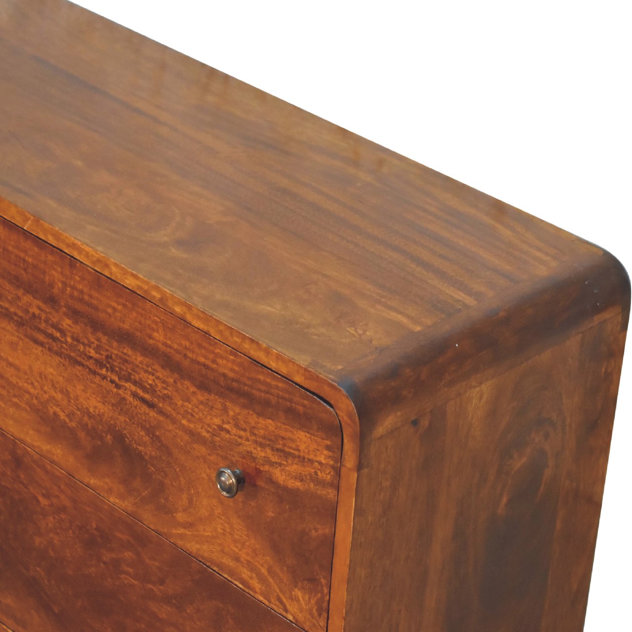 Handcrafted Large Curved Chestnut Chest