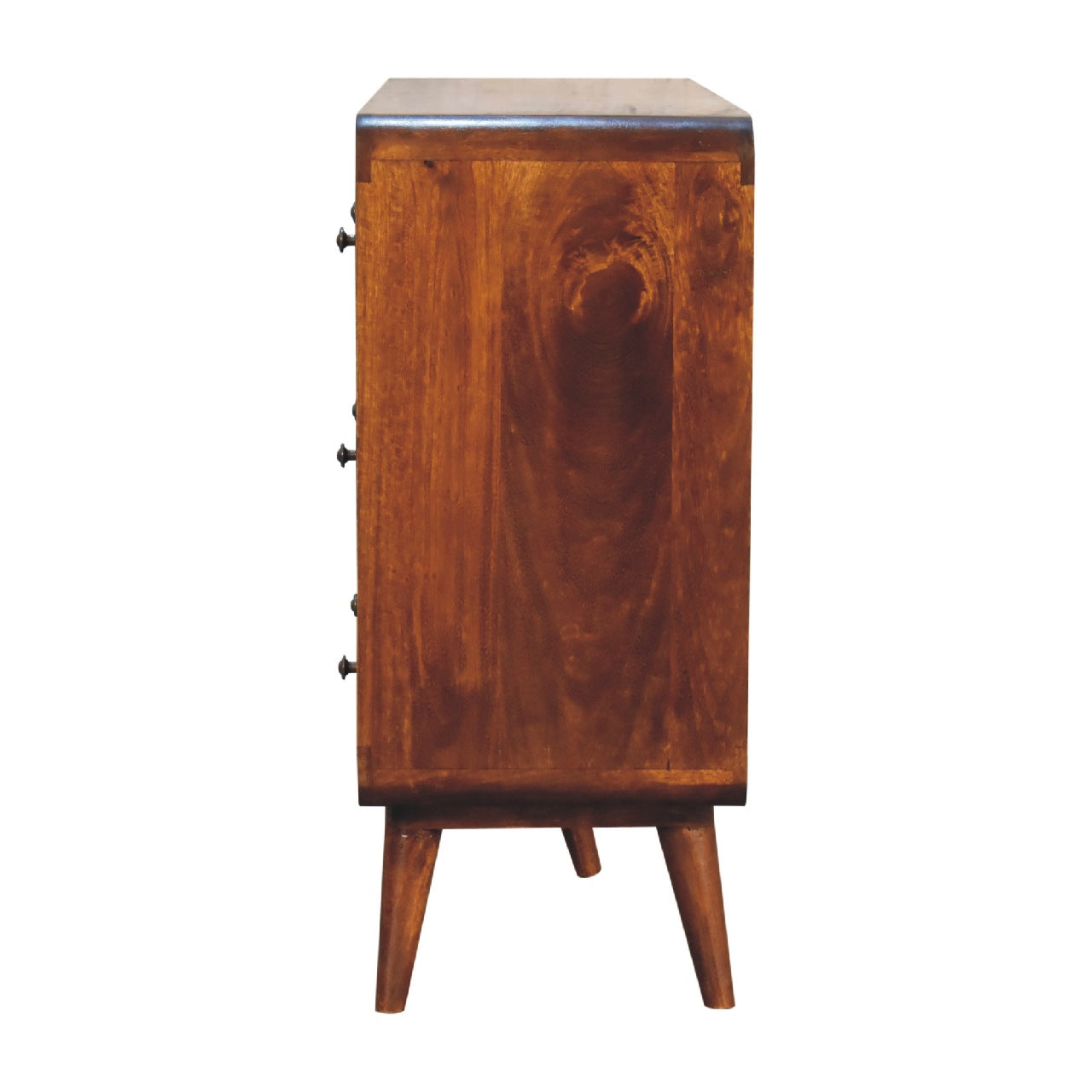 Handcrafted Large Curved Chestnut Chest