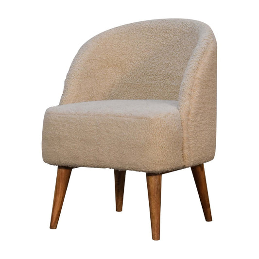 Handcrafted sustainable Cream Boucle Tub Chair