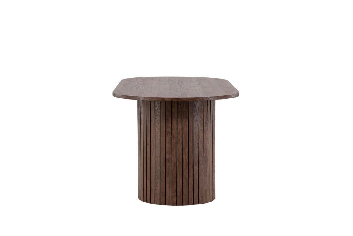 Wooden side table with a hexagonal top on a white background