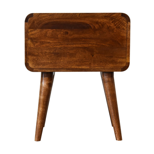 Curved Chestnut Bedside BlissVeranda