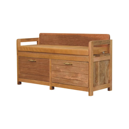 Oxford Oak-ish 2 Drawer Storage Bench BlissVeranda