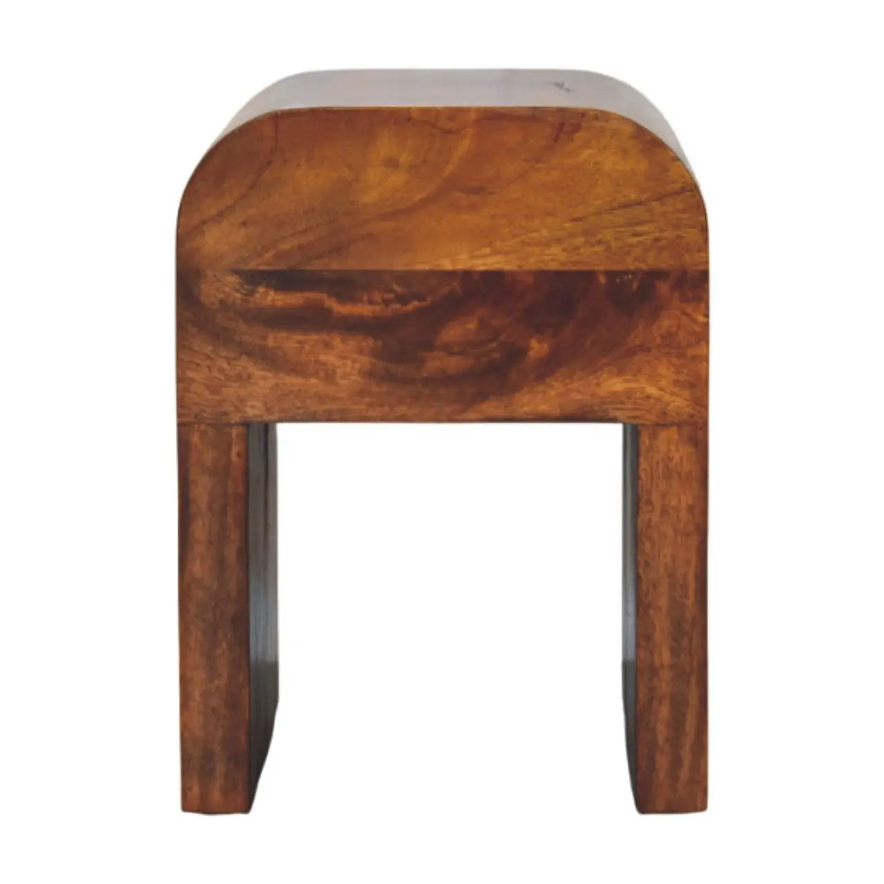 Mini Darcy Chestnut Nightstand with Curved Edges