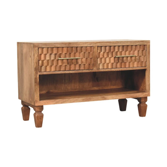 Cadiz Carved Entryway Shoe Cabinet