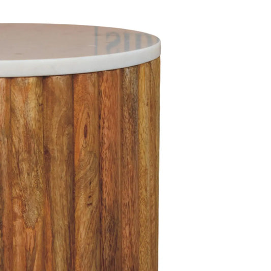 Fluted Marble Side Table