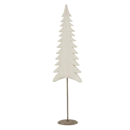 Decorative Christmas tree on a stand with a white background