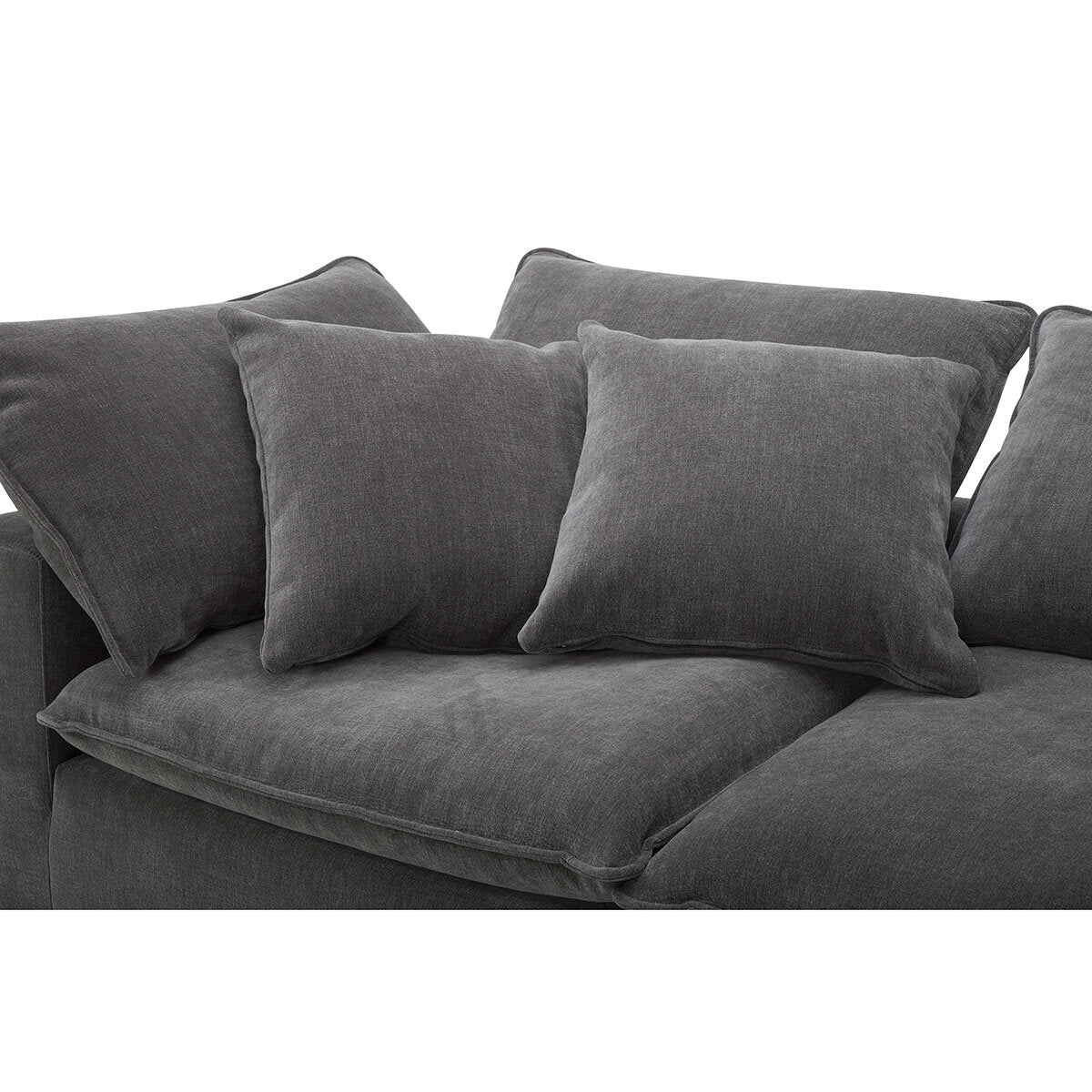 Luxurious Aiden & Ivy Sereen Dark Grey Fabric 6 Piece Modular Sofa